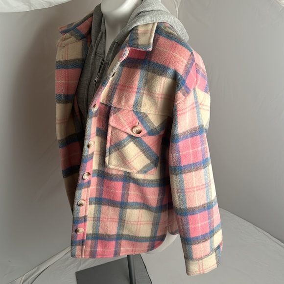 Central Park West Ryder pink blue gray plaid dickie jacket - Picture 5 of 13